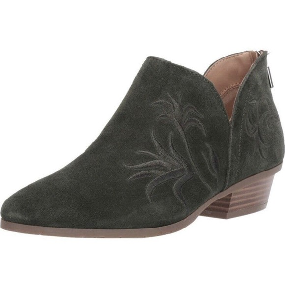 Kenneth Cole Reaction Side Gig Women's Embroidered Green Ankle Bootie Size 10 - Picture 2 of 12